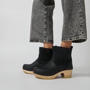 No.6 Shearling Clog Boot in Black Suede